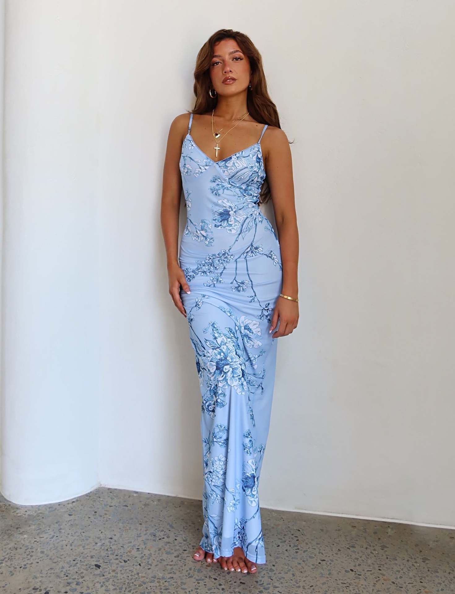 Vestido lencero Y2K floral ajustado para verano y playa